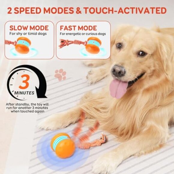 Interactive Dog Toy Automatic Rolling Motion Activated for Boredom Relief - Picture 5 of 7